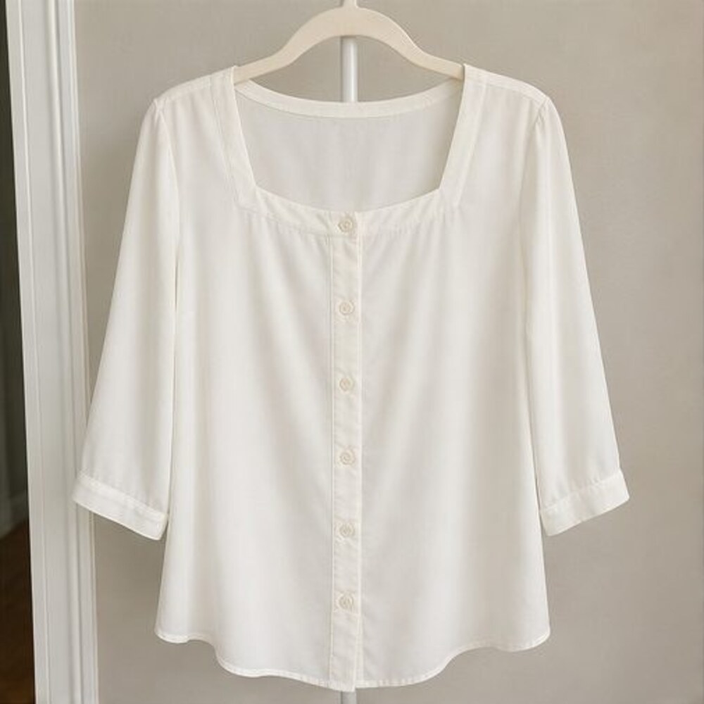 Ivory Button Blouse